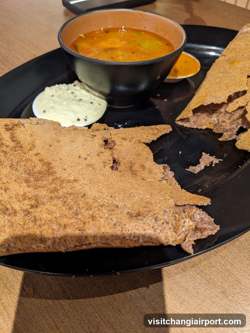 Dosa with Sambar and Chutney