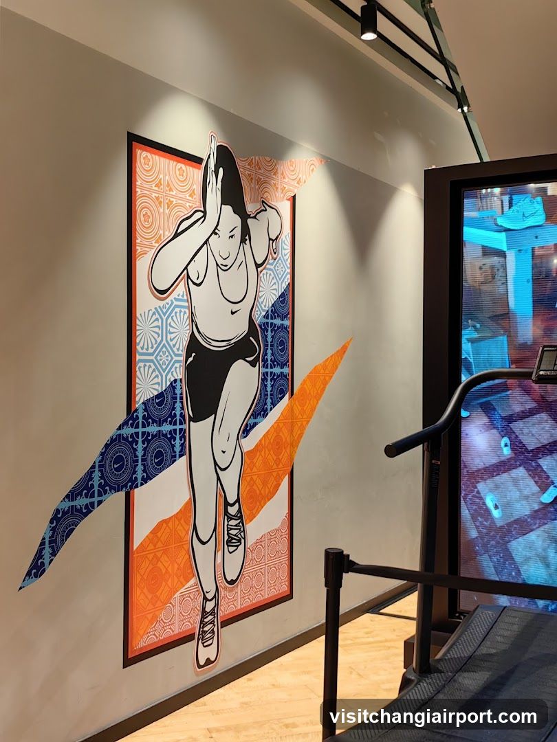 Fitness Center Interior with Wall Art