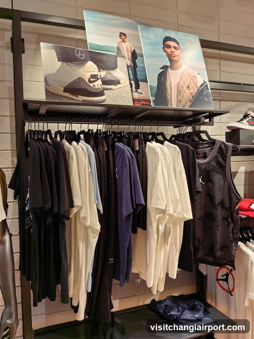 Apparel Display Rack with Posters