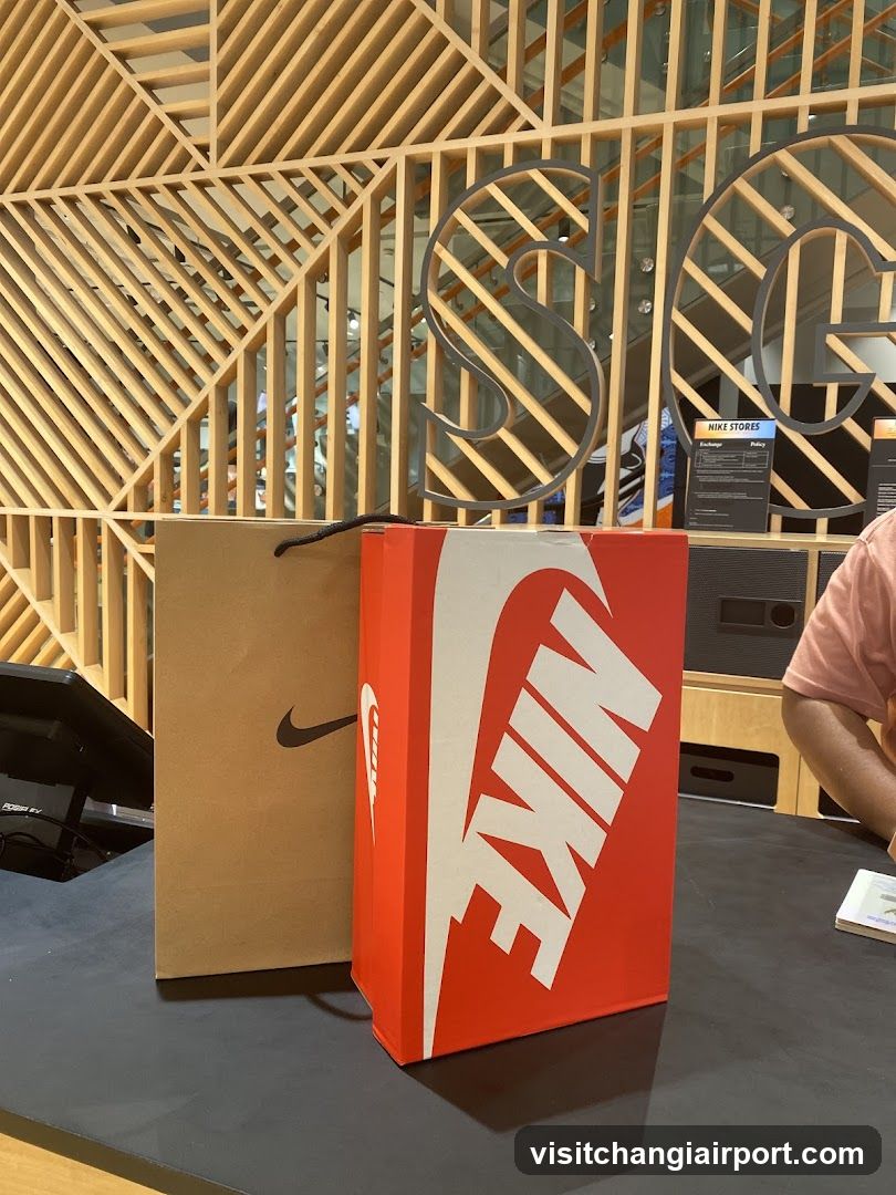 Nike Shopping Bags on Counter