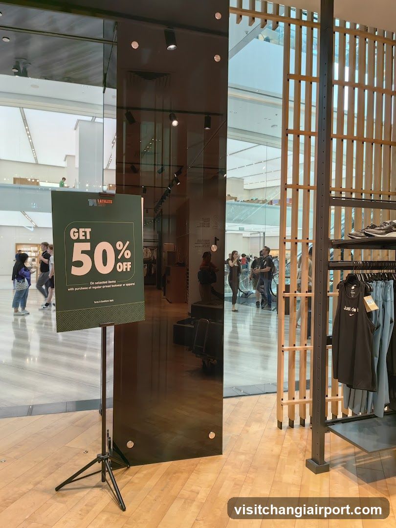 Store Interior with Discount Sign