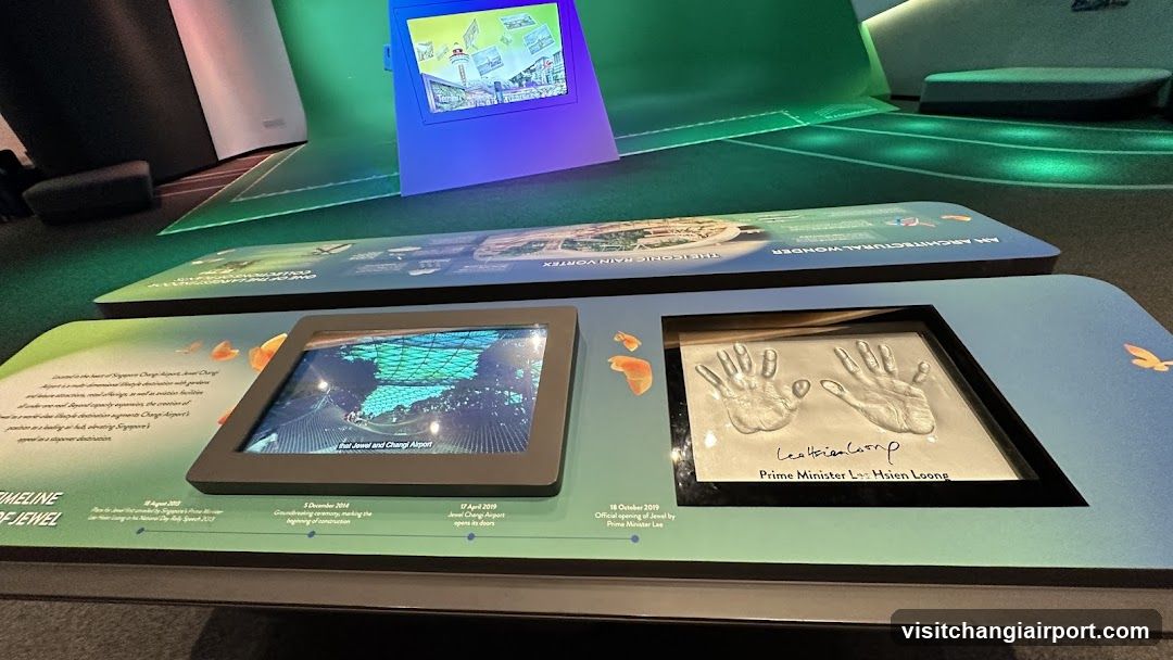 Exhibition Display with Handprints and Screens