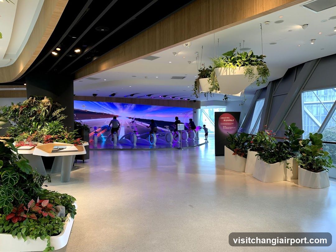 Modern Interior with Digital Display and Greenery