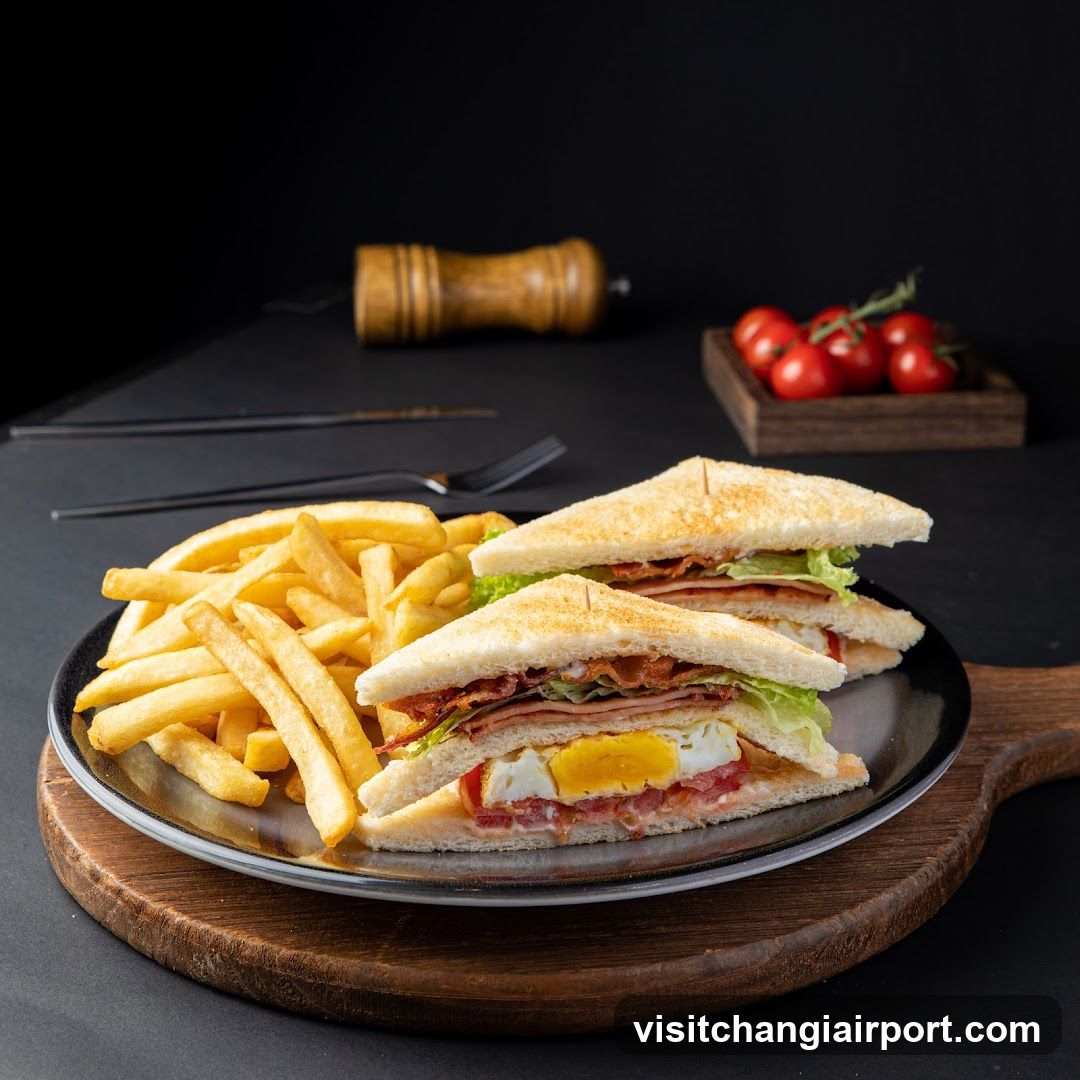 Club Sandwich with Fries and Tomatoes