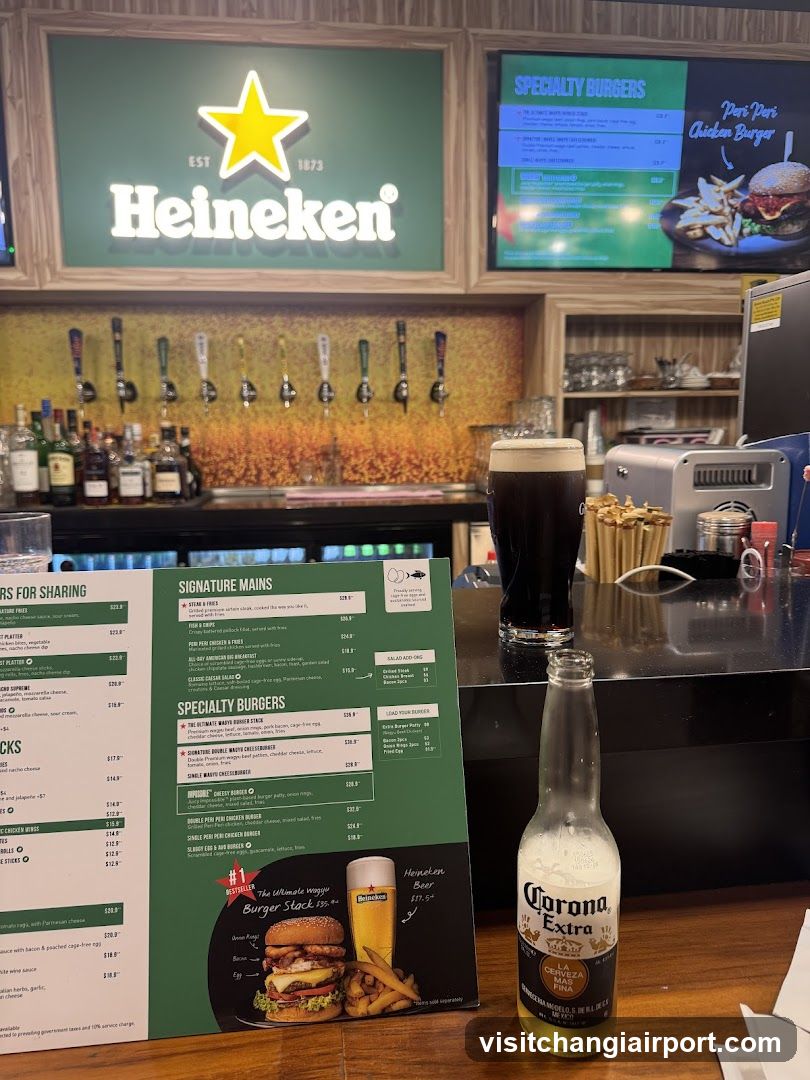 Bar Interior with Menu and Drinks
