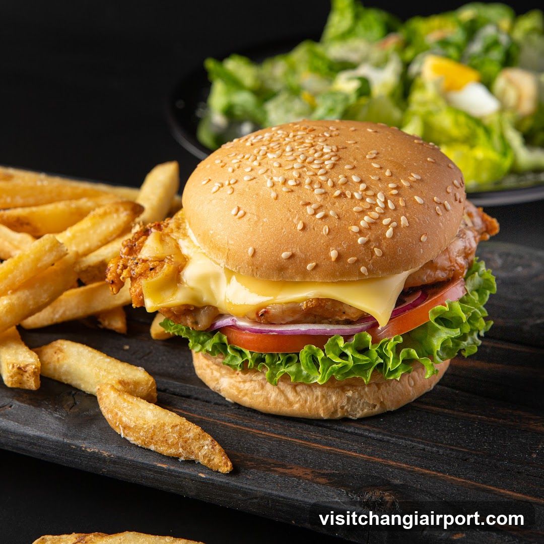 Cheeseburger with Fries and Salad