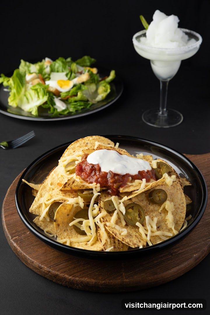 Loaded Nachos with Salad and Margarita