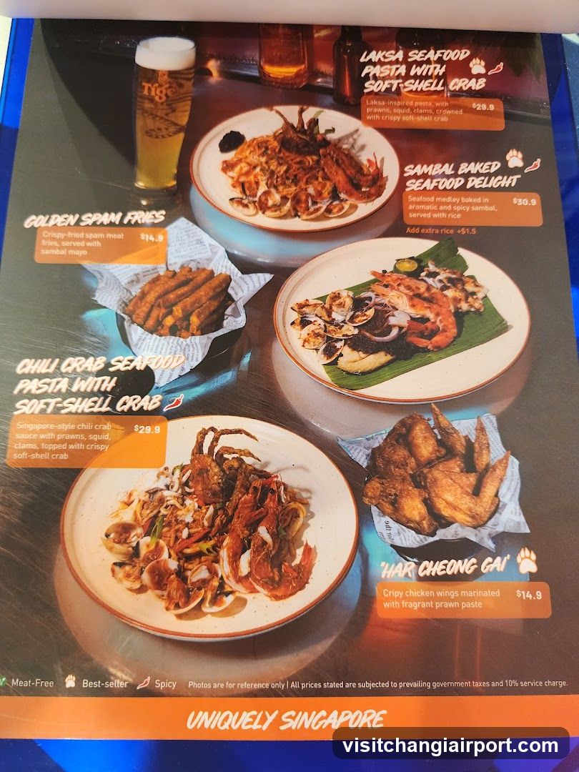 Singapore Seafood Menu Page