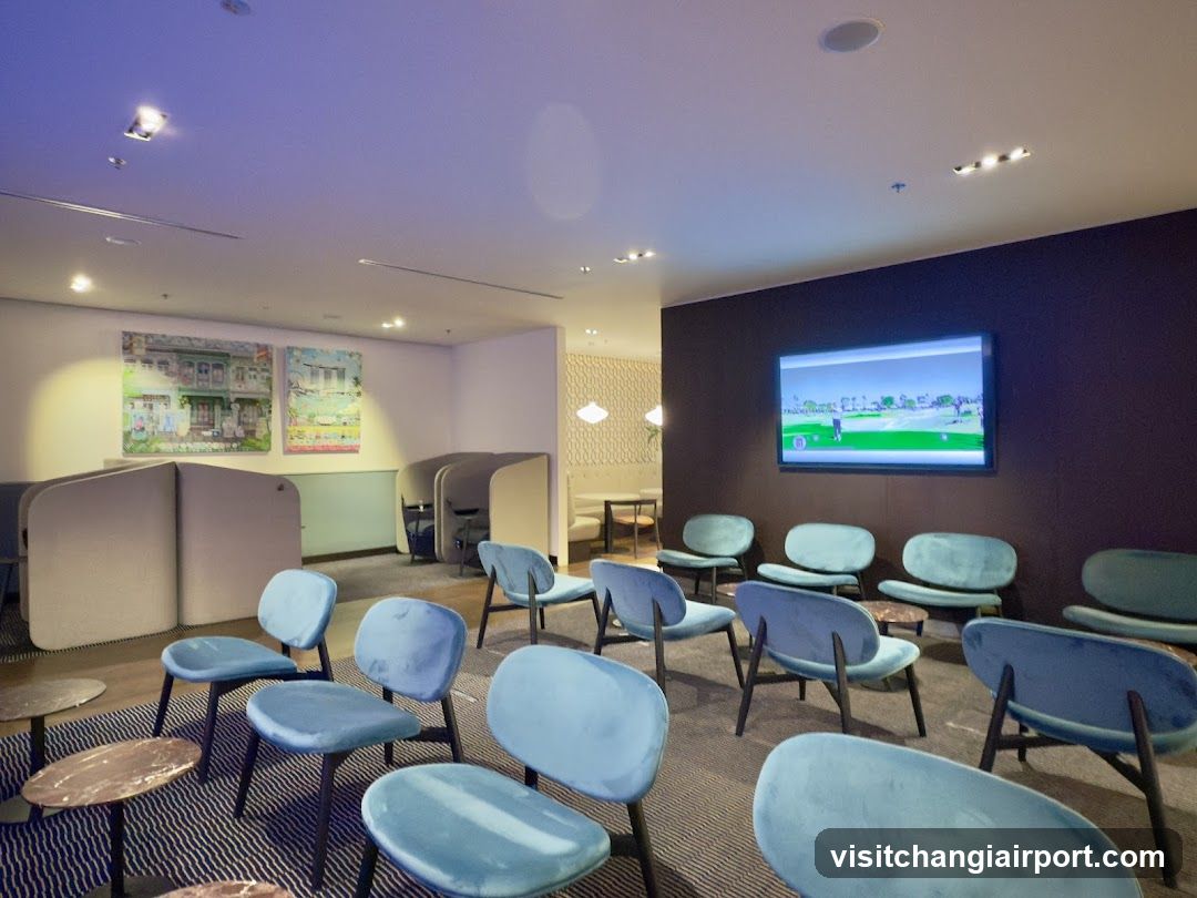Blue Velvet Chairs in a Lounge Area