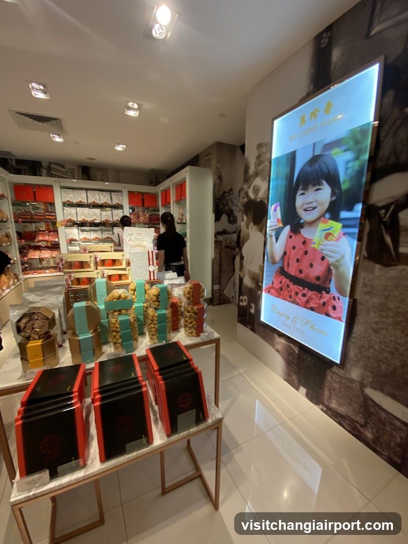 Interior of a retail store with product display and advertisement