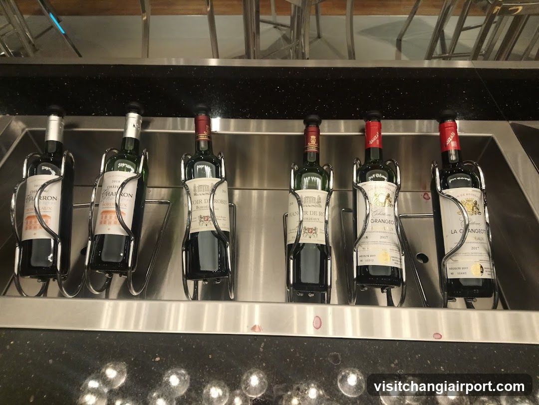 Wine bottles in a refrigerator display