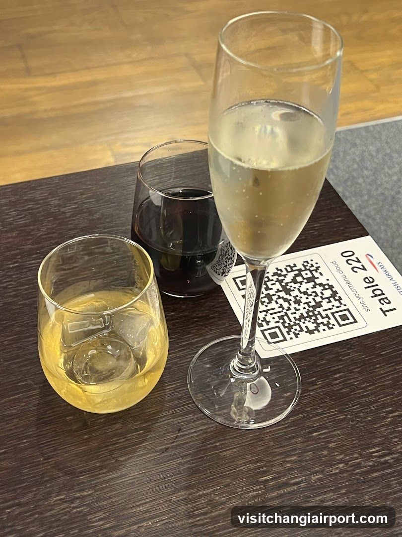 Table with drinks and QR code card