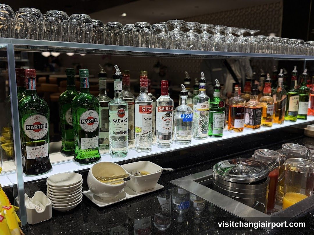 Bar Counter with Bottles and Glasses