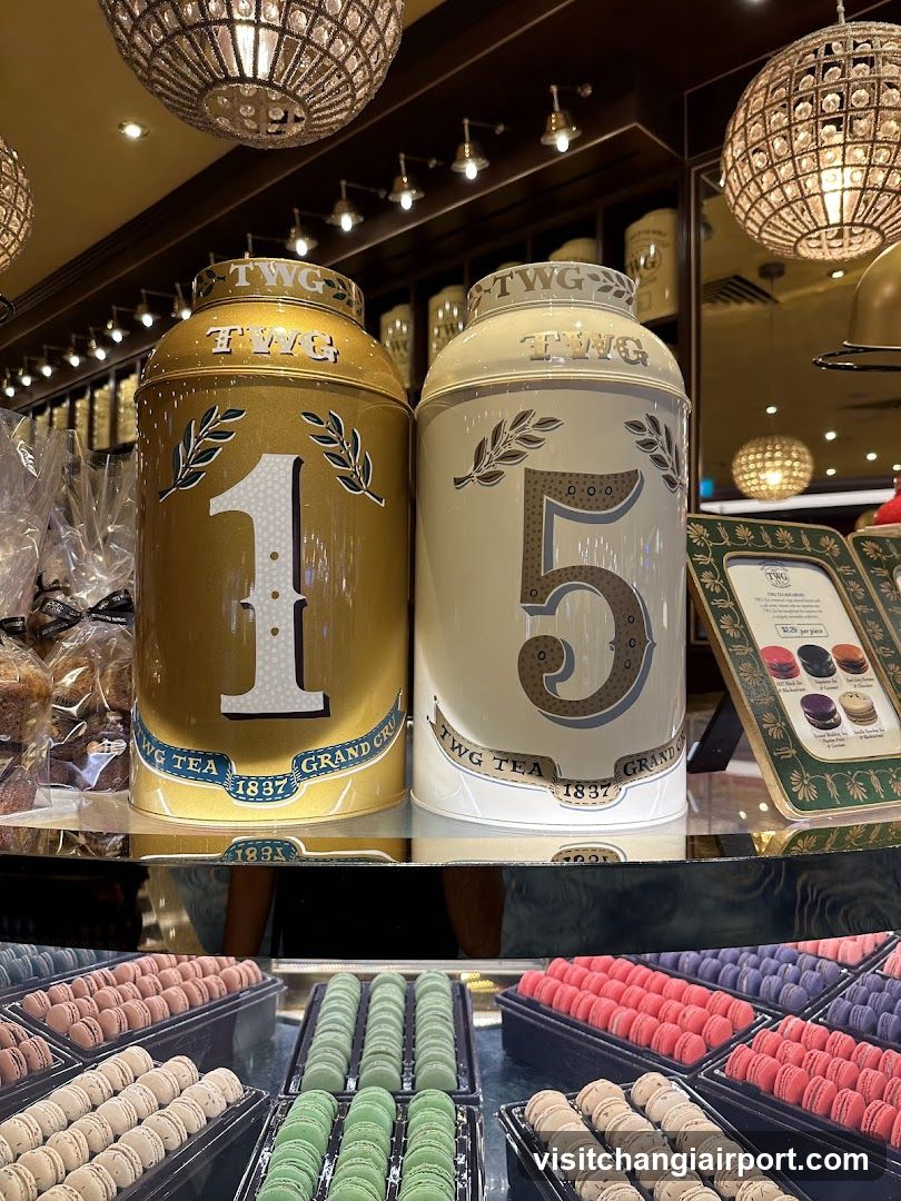 TWG Tea Display with Macarons
