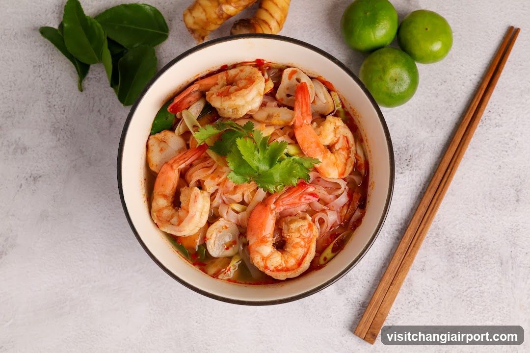 Shrimp Noodle Soup with Lime and Cilantro