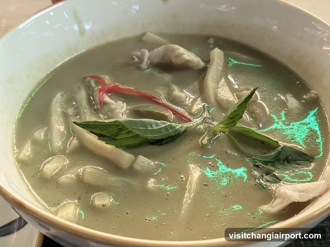 Green Curry Soup with Basil and Red Chili