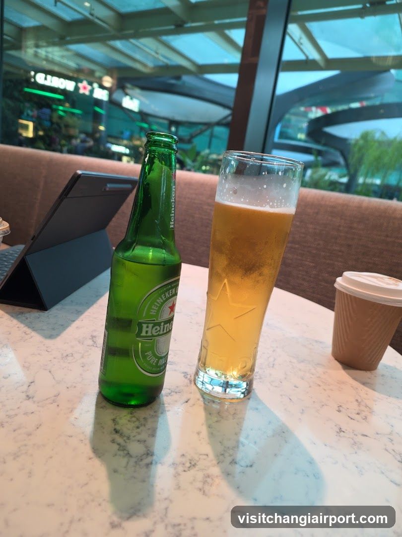 Beer and Coffee at a Cafe