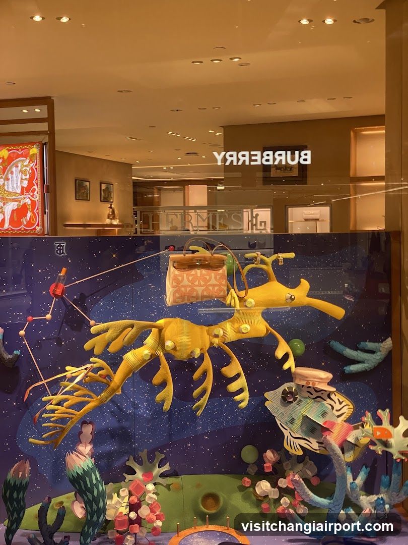Window Display with Sea Creatures and Handbag