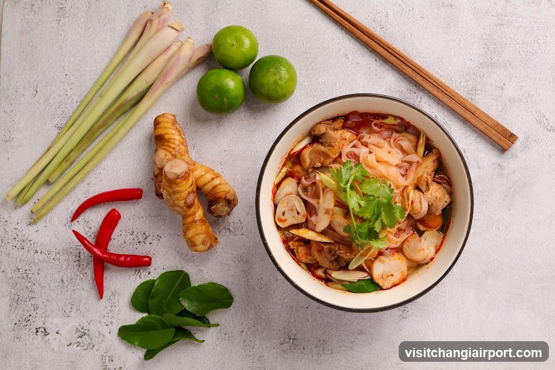 Thai Noodle Soup with Ingredients