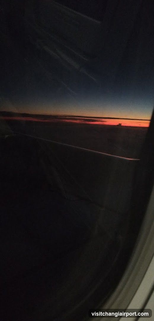 Sunset from airplane window