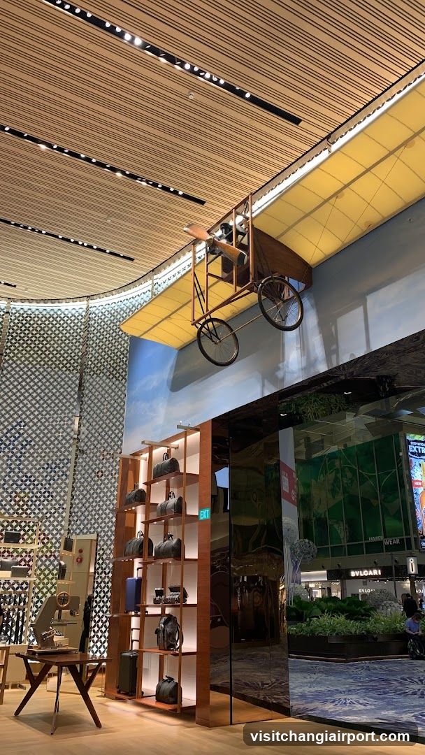 Interior Shop Display with Hanging Bicycle Artwork