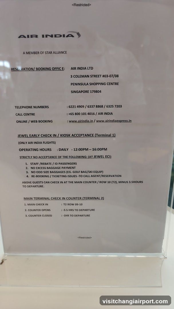 Air India Check-in Information Board