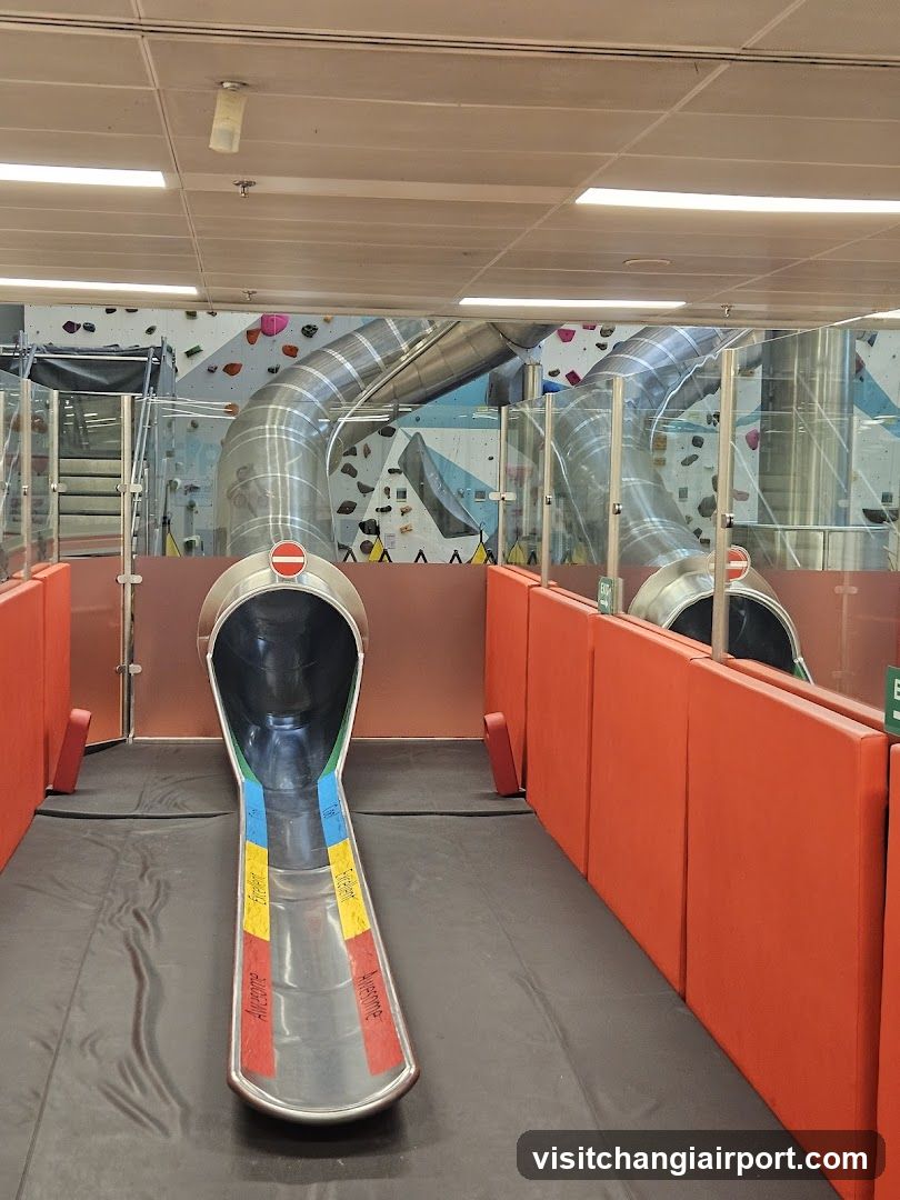 Indoor Play Area with Slides and Climbing Wall