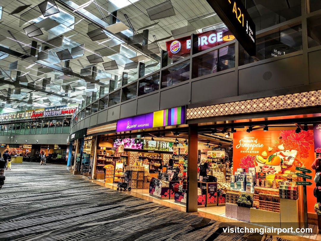 Airport Terminal Interior with Retail Shops