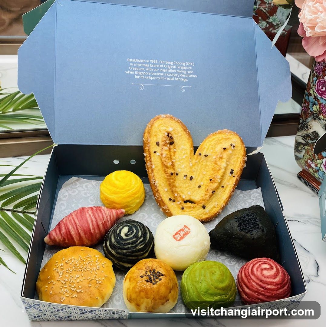 Pastries in a blue box