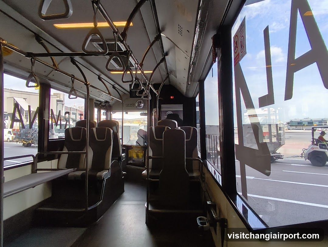 Interior of a public transit bus