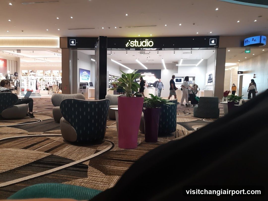 Shopping Mall Interior with Lounge Area