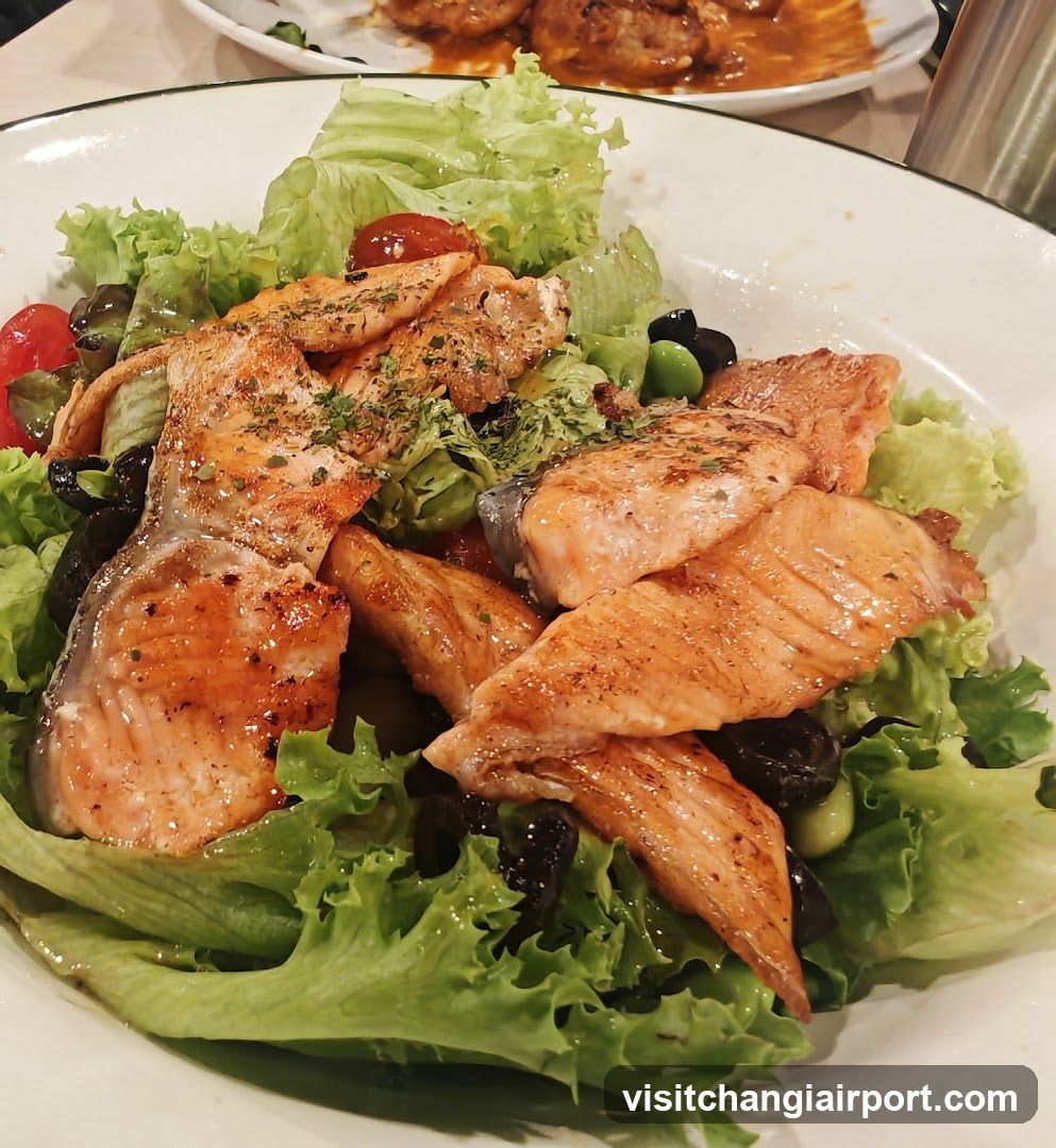 Salmon Salad with Lettuce and Olives