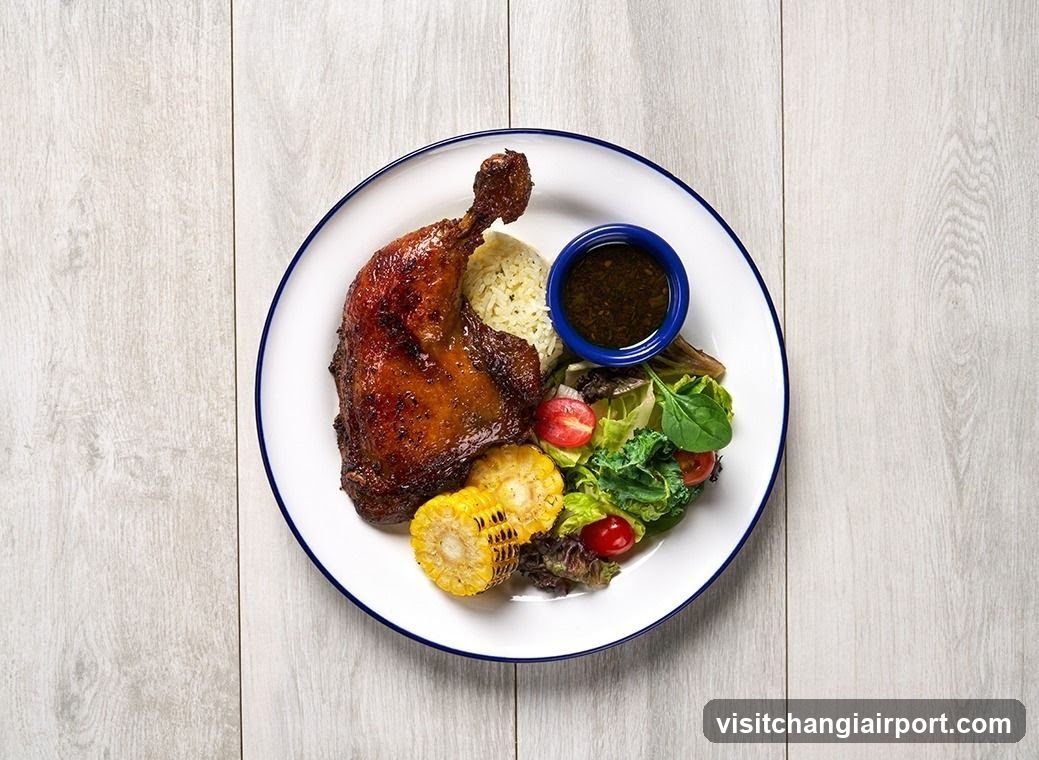 Roasted Chicken with Salad and Corn