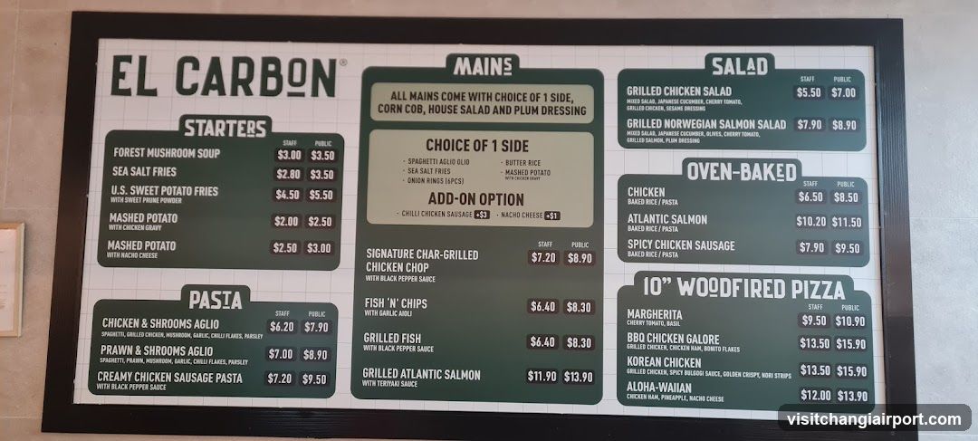 El Carbon Menu Board