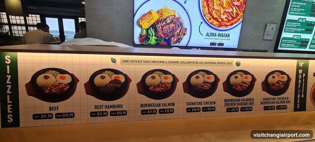 Sizzles Menu Display