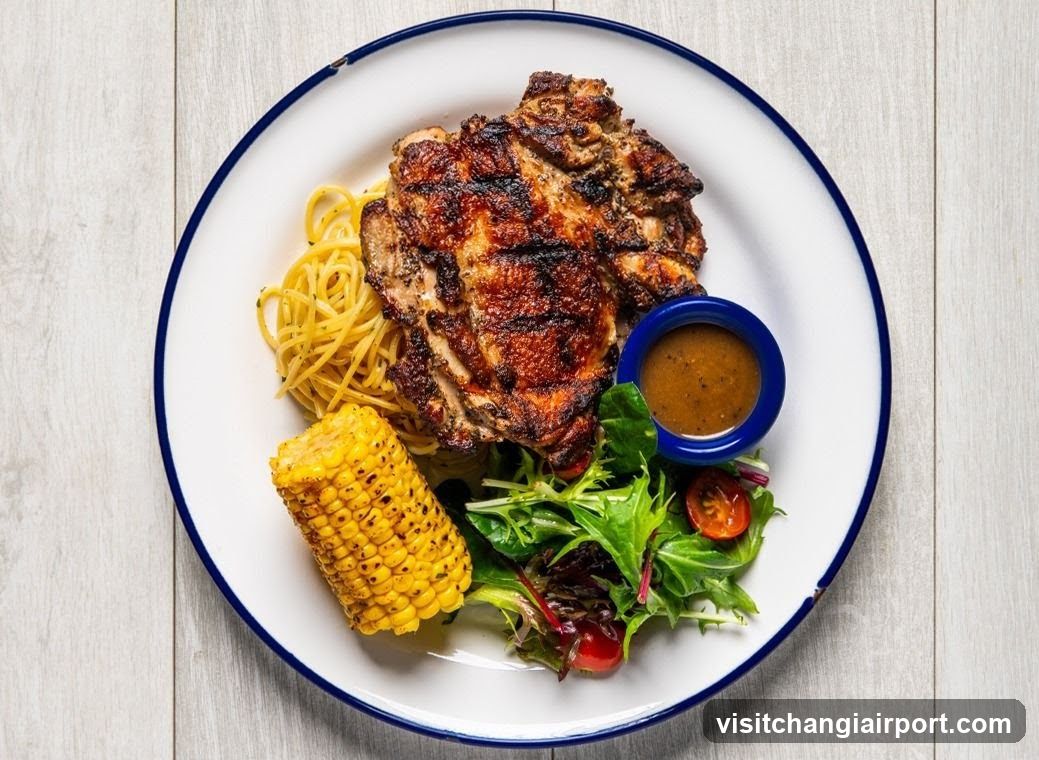 Grilled Chicken with Pasta and Salad