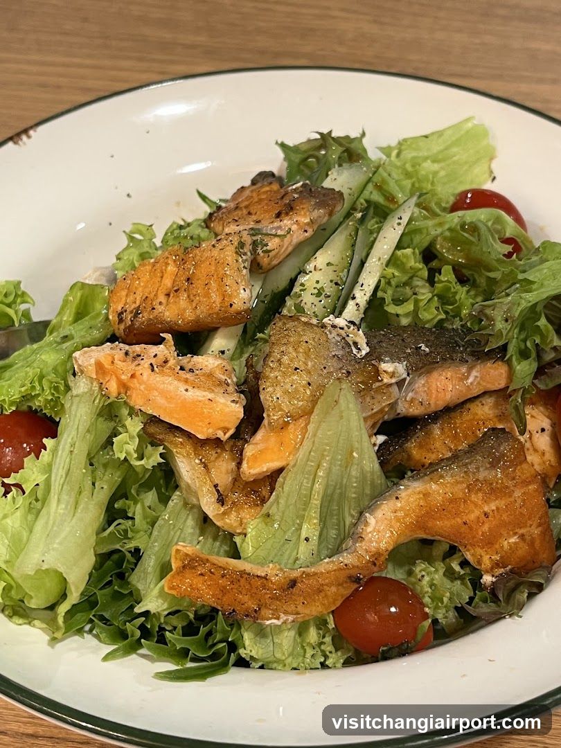 Salmon Salad with Lettuce and Cherry Tomatoes