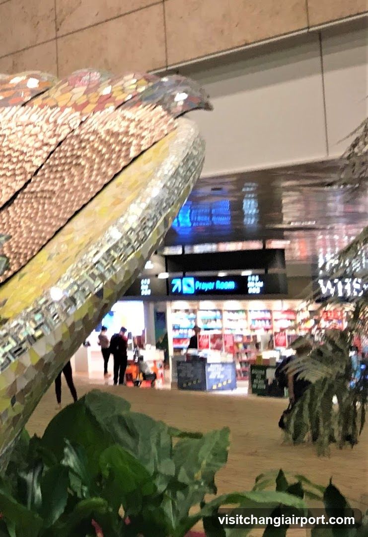 Airport Interior with Decorative Sculpture