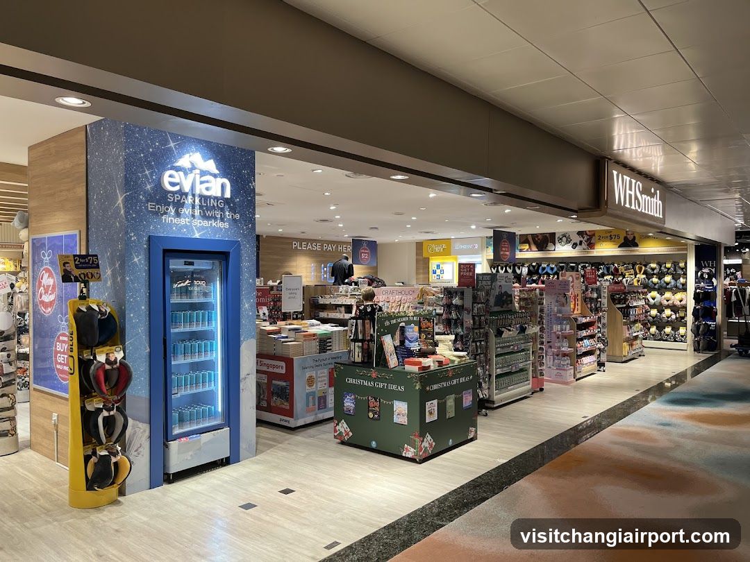 Evian and WHSmith Store Interior