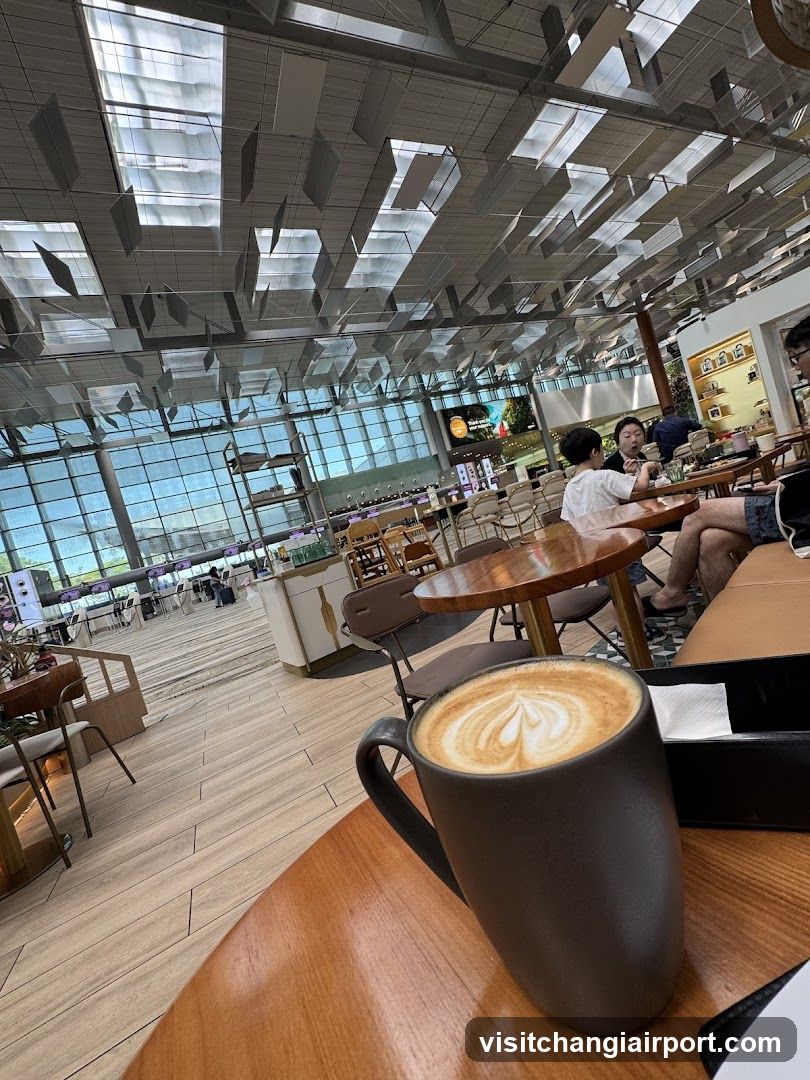 Coffee Shop Interior with Latte Art