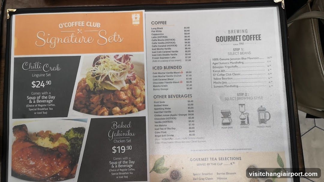 O'COFFEE Club Signature Sets Menu