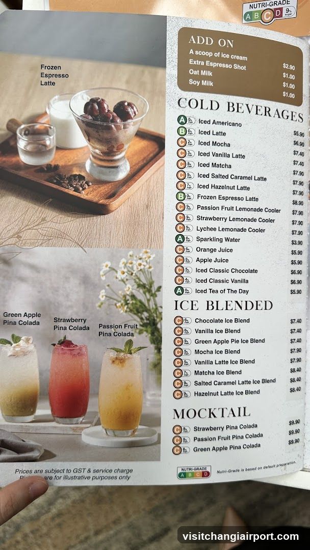 Cold Beverages Menu