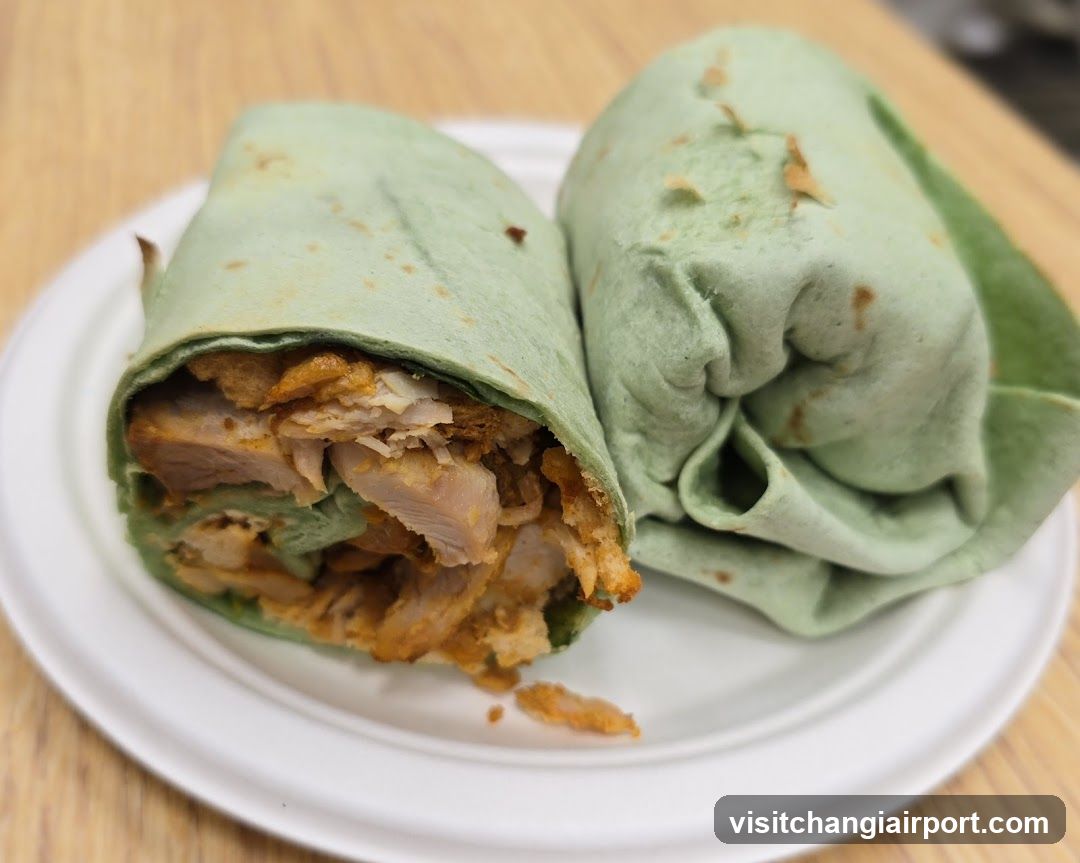 Green Tortilla Wrap with Filling