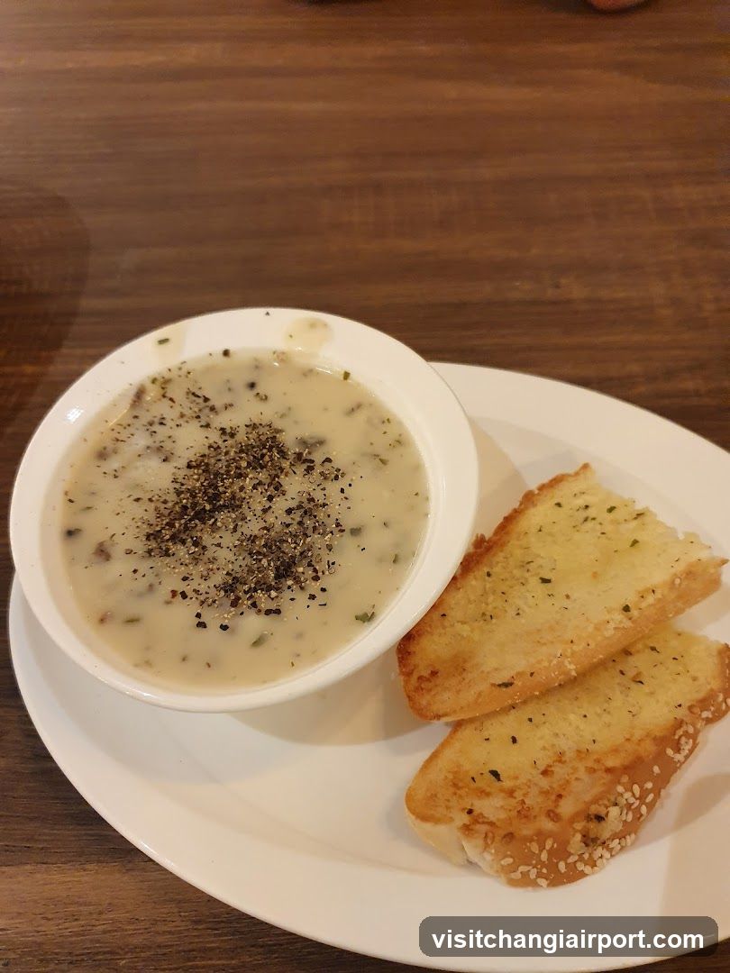 Soup and Garlic Bread