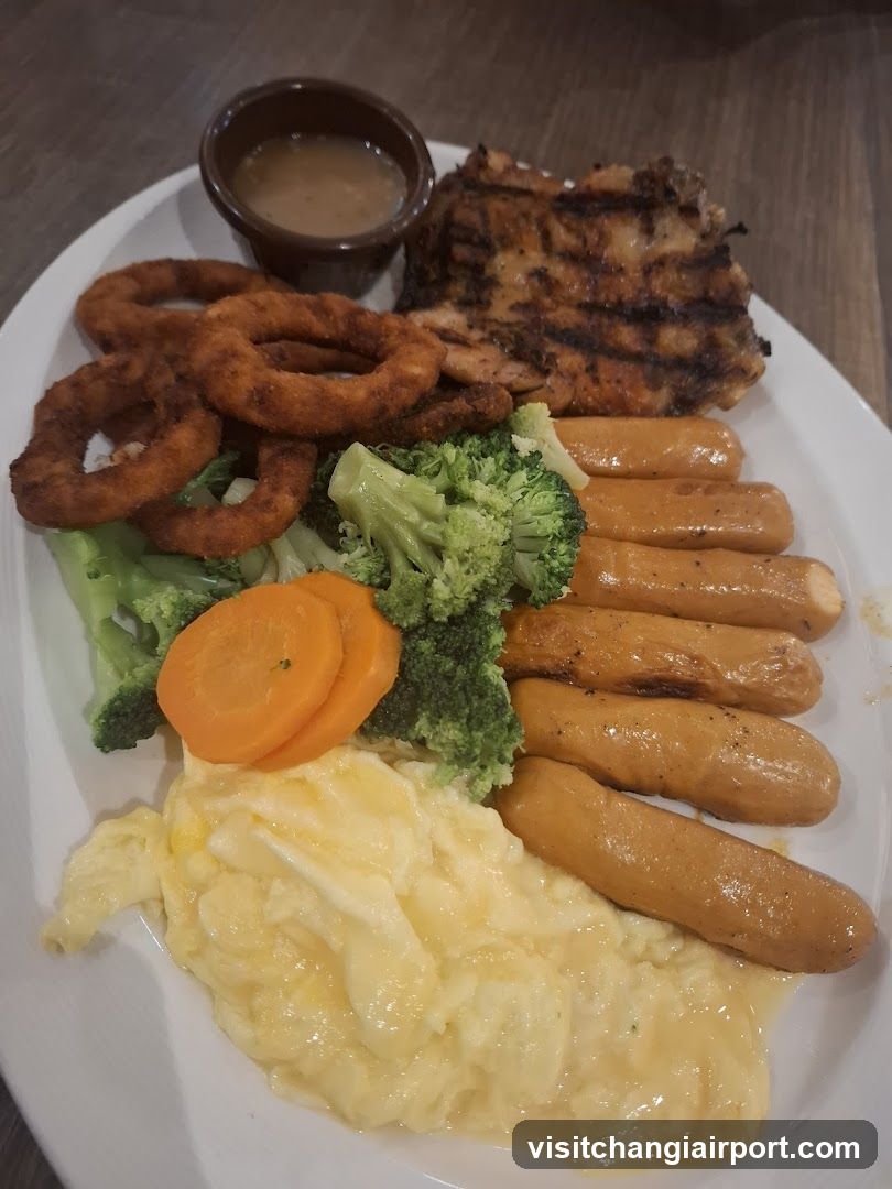 Grilled Chicken Plate with Sausages and Vegetables
