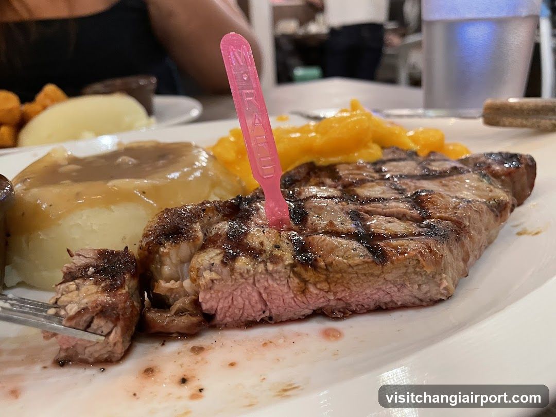 Grilled Steak with Mashed Potatoes and Gravy