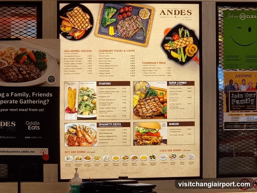 Andes by Astons Menu Board