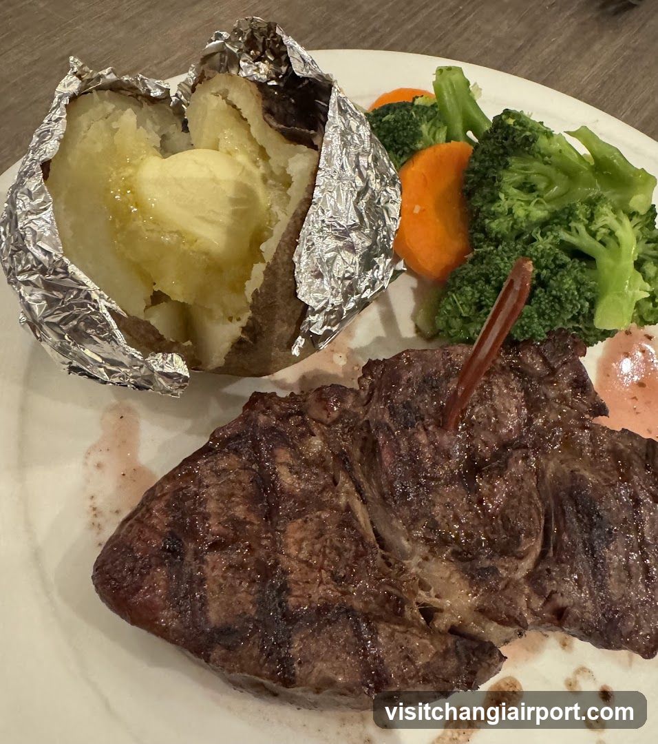 Grilled Steak with Vegetables and Baked Potato
