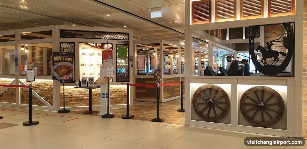 Food Court Interior with Decorative Elements