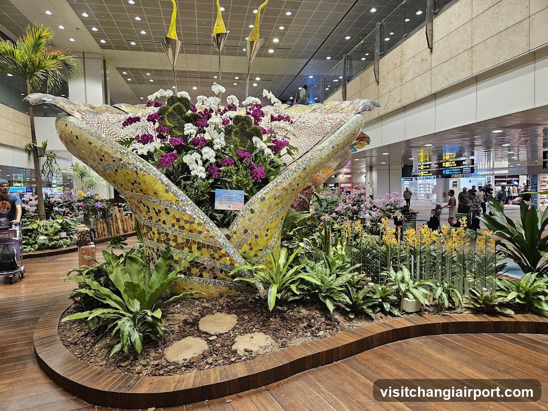 Flower Display in Airport Terminal